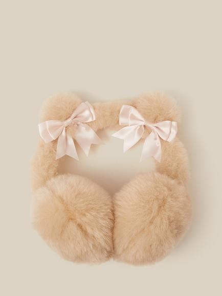 Monsoon Kids' Fluffy Bear Earmuffs, Brown, Brown