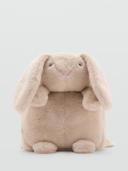 Mango Kids' Mochila Plush Rabbit Backpack, Sand, Sand