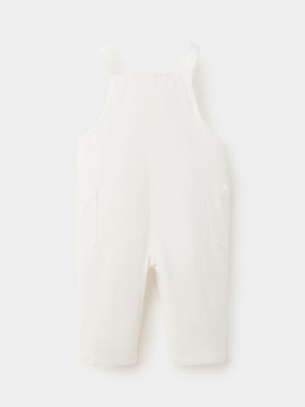 Mango Baby Square Neck Dungarees, Off White - view 2, Off White