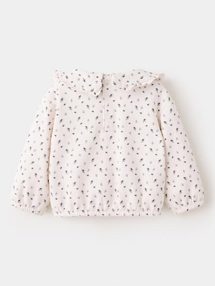 Mango Baby Frill Collar Sweatshirt, Raw - view 2, Raw