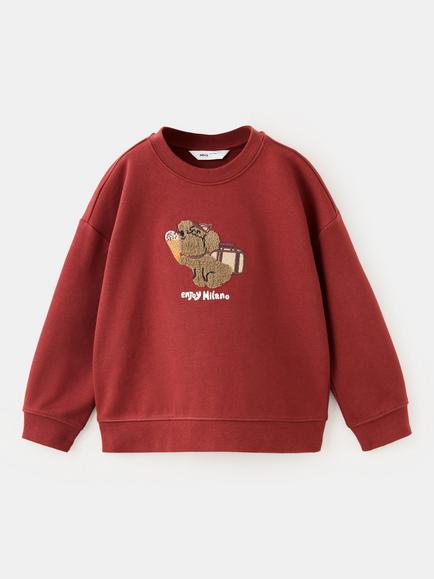 Mango Baby Embroidered Sweatshirt, Garnet, Garnet