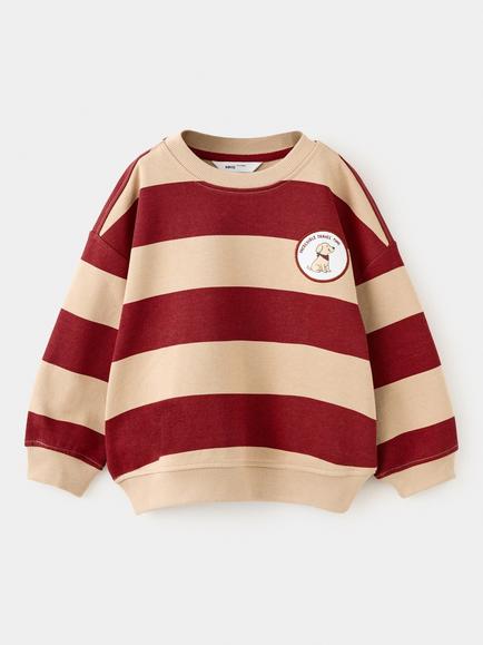 Mango Baby Striped Sweatshirt, Tobacco, Tobacco