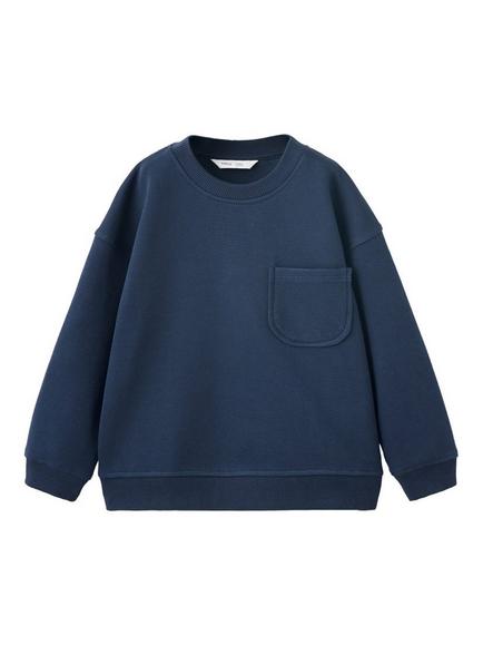 Mango Kids' Oversized Pocket Sweatshirt, Navy, Navy