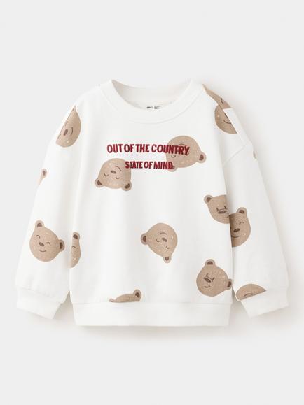Mango Baby Bear Sweatshirt, Off White, Off White