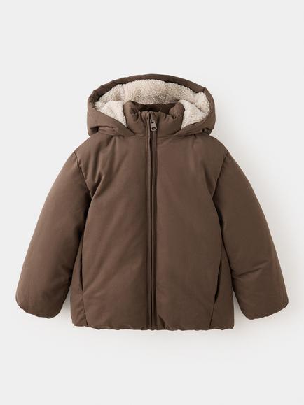 Mango Kids' Urban Summit Hooded Padded Parka, Brown, Brown
