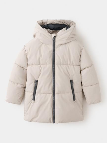 Mango Kids' Hooded Quilted Puffer Parka, Ice, Ice