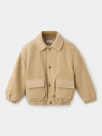 Mango Kids' Corduroy Bomber Jacket, Camel, Camel