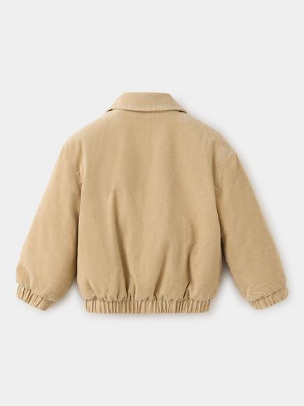 Mango Kids' Corduroy Bomber Jacket, Camel - view 2, Camel