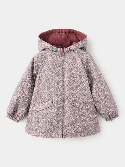 Mango Kids' Floral Quilted Hooded Parka Coat, Lavender, Lavender