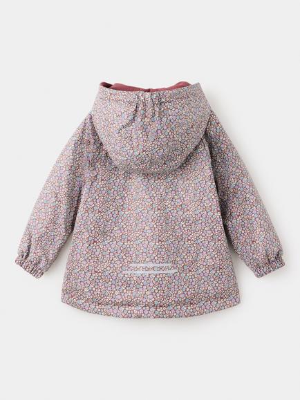 Mango Kids' Floral Quilted Hooded Parka Coat, Lavender - view 2, Lavender