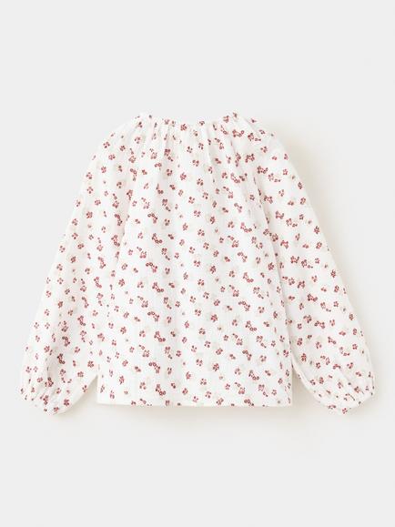 Mango Kids' Rami Long Sleeve Floral Blouse, Off White - view 2, Off White