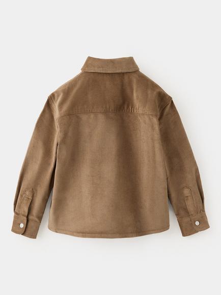 Mango Kids' Camisa Long Sleeve Corduroy Shirt, Tobacco - view 2, Tobacco