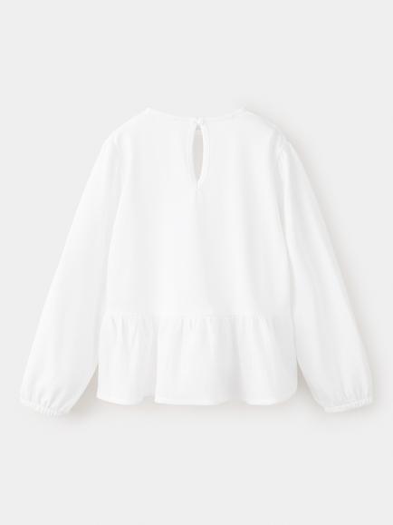 Mango Kids' Camiseta Long Sleeve Cotton Blouse - view 2, Off White