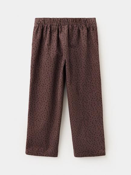 Mango Kids' Polka Dot Patch Pocket Tapered Trousers, Brown, Brown