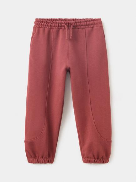 Mango Kids' Mid-Rise Seam Detail Joggers, Garnet, Garnet