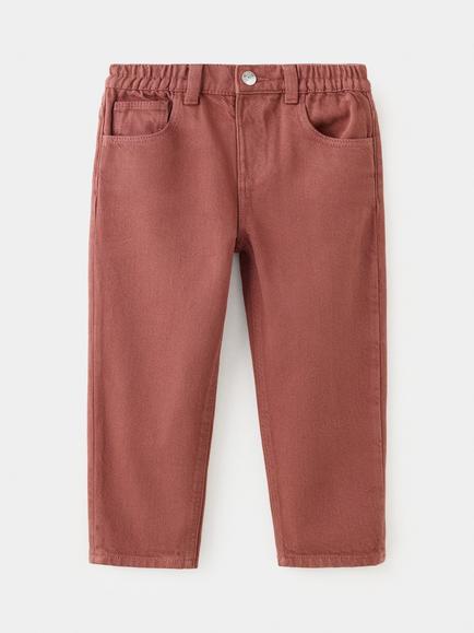 Mango Kids' Elastic Waist Tapered Jeans, Wine, Wine