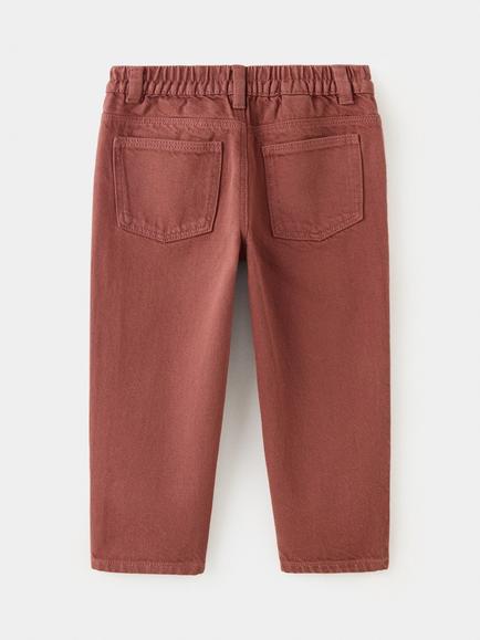 Mango Kids' Elastic Waist Tapered Jeans, Wine - view 2, Wine