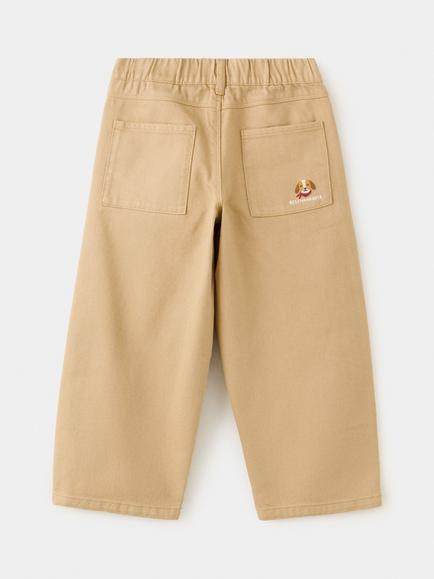 Mango Kids' Mid-Rise Elastic Waist Straight Trousers, Camel - view 2, Camel