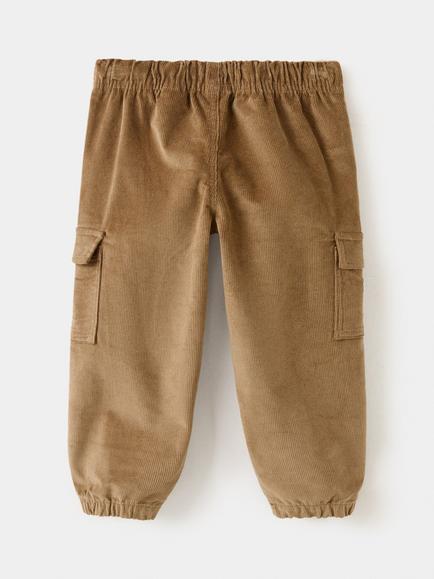 Mango Kids' Corduroy Cargo Joggers, Tobacco - view 2, Tobacco