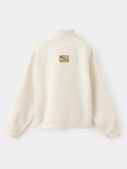 Mango Kids' Quarter Zip Neck Sweatshirt, Sand - view 2, Sand