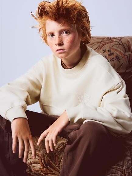 Mango Kids' Long Sleeve Crew Neck Sweatshirt, Raw, Raw
