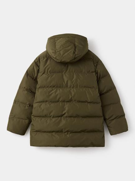 Mango Kids' Quilted Hooded Parka Coat - view 2, Khaki