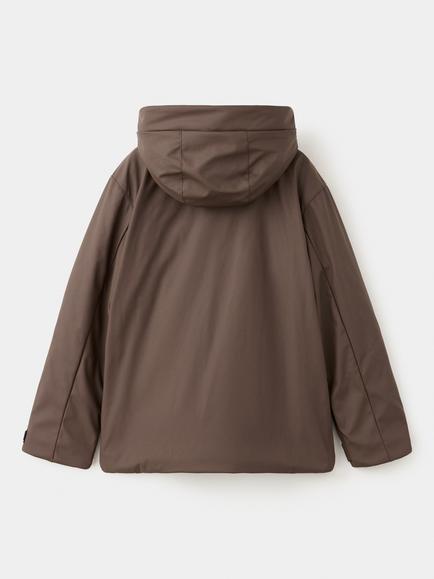 Mango Kids' Water Repellent Hooded Parka, Brown - view 2, Brown