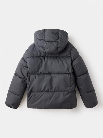 Mango Kids' Hooded Puffer Coat, Anthracite - view 2, Anthracite