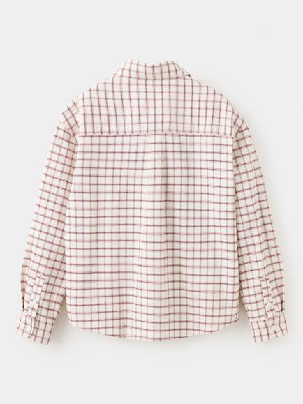 Mango Kids' Camisa Pure Cotton Long Sleeve Check Shirt, Raw - view 2, Raw