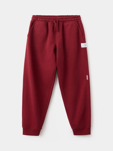 Mango Kids' Pure Cotton Drawstring Joggers, Garnet - view 2, Garnet