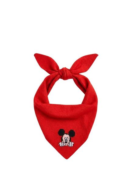Chinti & Parker x Disney Mickey Wool Rich with Cashmere Bandana, Red