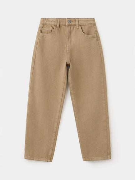 Mango Kids' Straight Denim Trousers - view 2, Brown