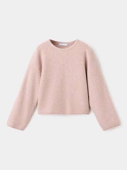 Mango Kids' Knit Jumper, Pink, Pink