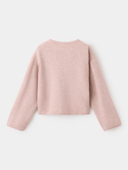 Mango Kids' Knit Jumper, Pink - view 2, Pink