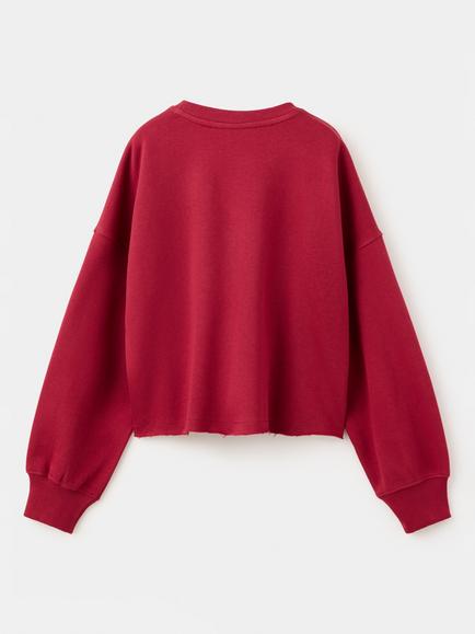 Mango Kids' Slogan Sweatshirt, Garnet - view 2, Garnet