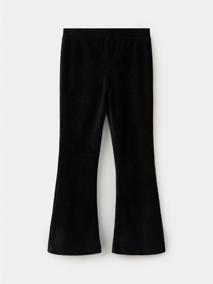 Mango Kids' Cotton Blend Flared Leggings, Black, Black