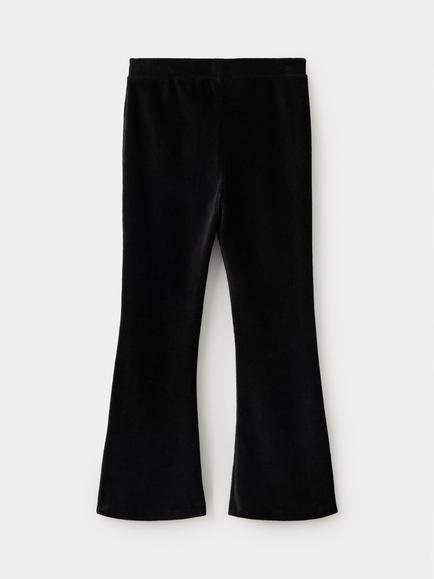 Mango Kids' Cotton Blend Flared Leggings, Black - view 2, Black