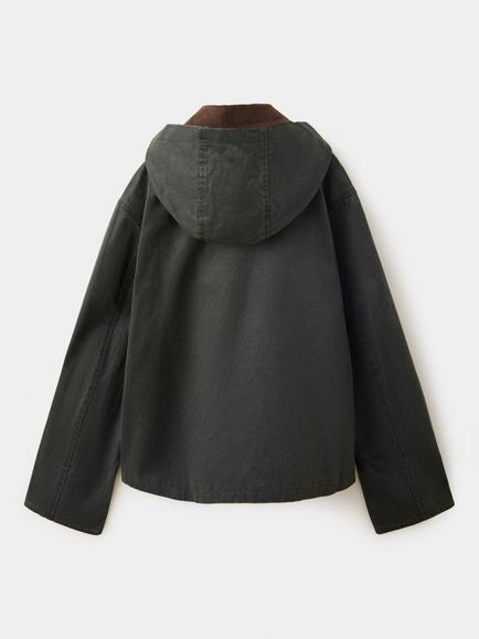 Mango Kids' Hooded Harrington Jacket, Khaki - view 2, Khaki