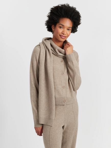 Chinti & Parker Wool Rich with Cashmere Scarf - view 2, Warm Oatmeal