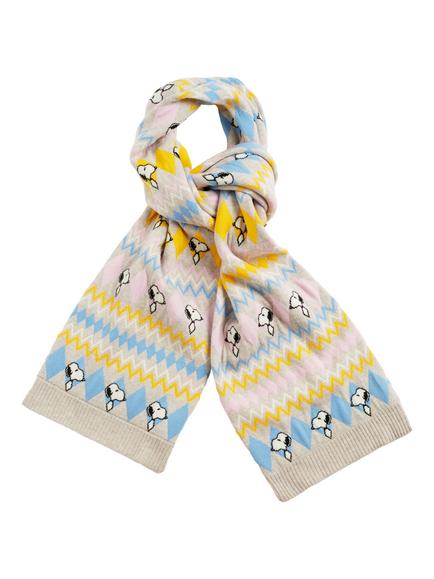 Chinti & Parker Peanut Fair Isle Wool Rich with Cashmere Scarf, Multi, Multi