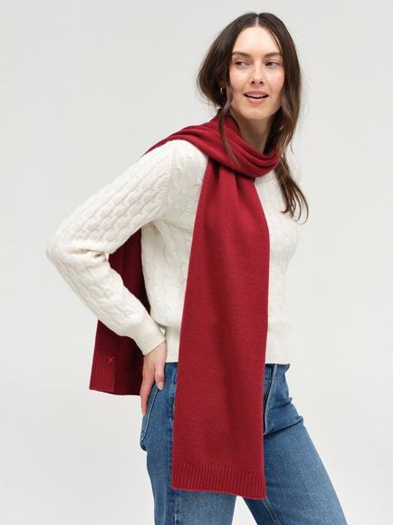 Chinti & Parker Wool Rich with Cashmere Scarf - view 2, Cherry