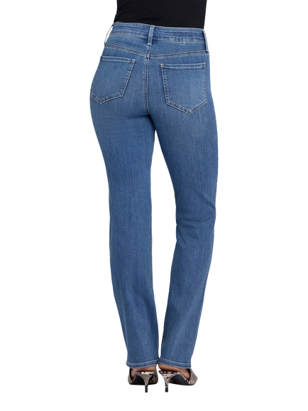 NYDJ Marilyn Sure Stretch Denim Straight Jeans, Redwood - view 2, Redwood