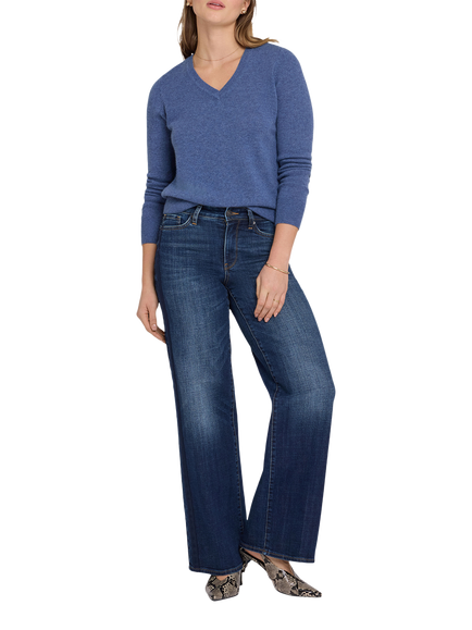 NYDJ Teresa Side Tuxedo Stripes Wide Leg Jeans, Skylark, Skylark