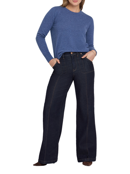 NYDJ Mia Palazzo Flared Jeans, Blue, Blue