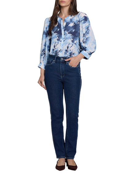 NYDJ Sheri Slim High Rise Straight Jeans, Dark Stone, Dark Stone