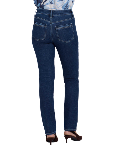 NYDJ Sheri Slim High Rise Straight Jeans, Dark Stone - view 2, Dark Stone
