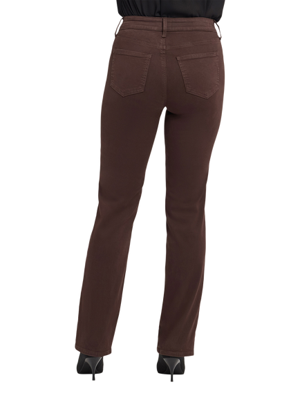NYDJ Marilyn High Rise Straight Jeans, Bitter Chocolate - view 2, Bitter Chocolate