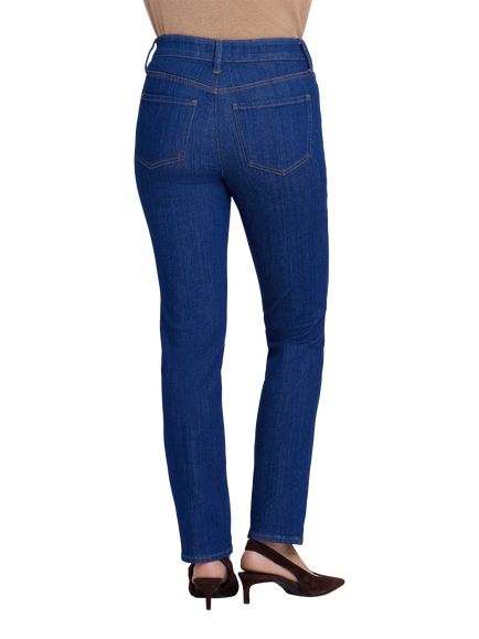 NYDJ Sheri High Rise Slim Straight Jeans, Blue Rinse - view 2, Blue Rinse