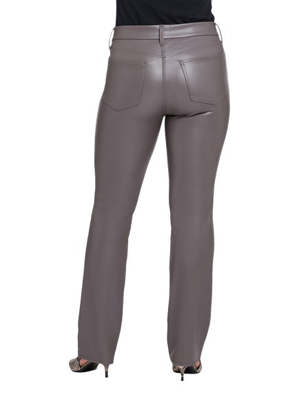 NYDJ Faux Leather Marilyn Straight Trousers, Falcon - view 2, Falcon
