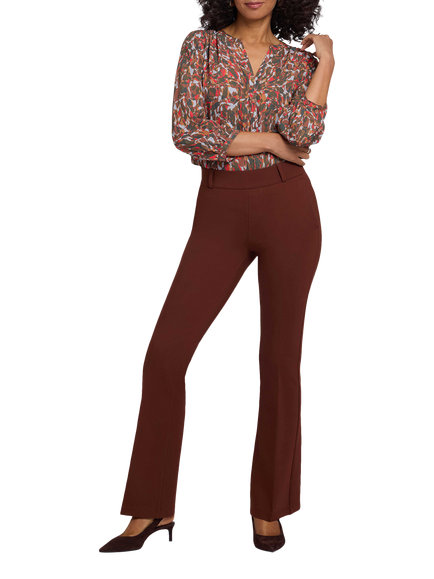 NYDJ Sculpt-Her Collection Pull-On Flared Trousers, Chocolate Fondant, Chocolate Fondant